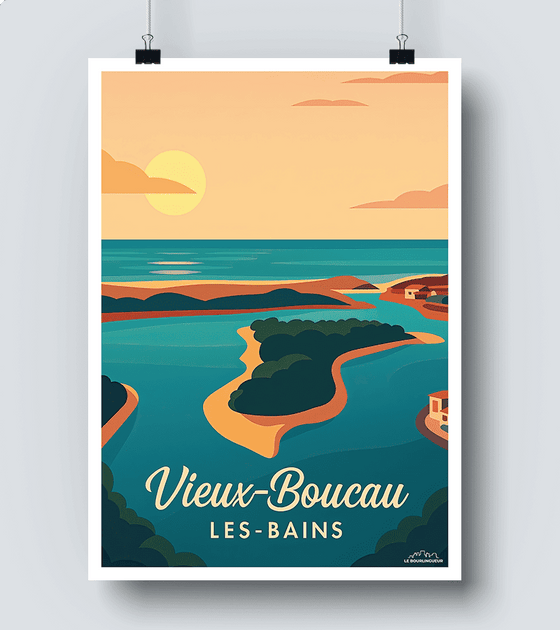 Aix-les-bains Poster - Lac Du Bourget // Vintage Illustration Aix-les-bains Poster - Lac Du Bourget // Vintage Illustration