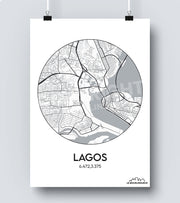 Affiche Carte Lagos