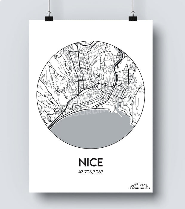 Affiche Carte Nice