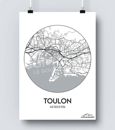 Affiche Carte Toulon