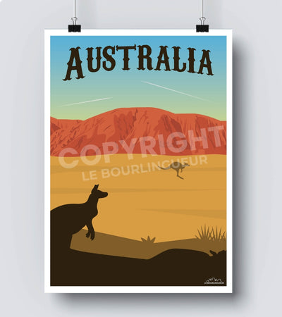 Affiche kangourou australie
