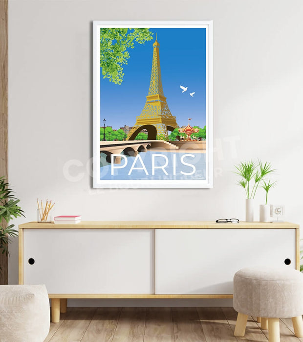 Affiche Paris le pont Iéna