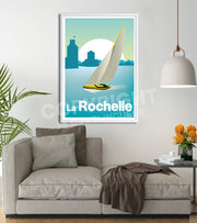 Affiche la Rochelle avec son voilier