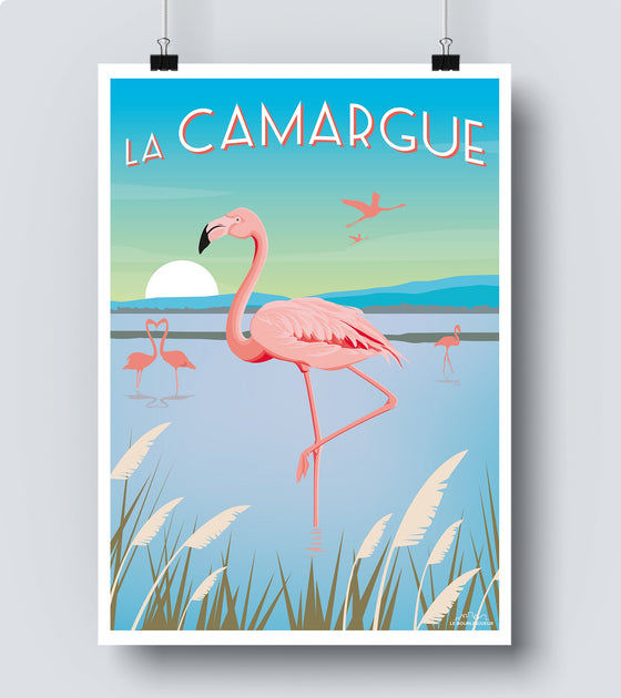 Affiche Flamant rose de Camargue