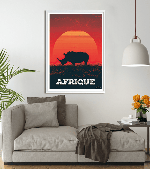 poster Afrique Rhinocéros
