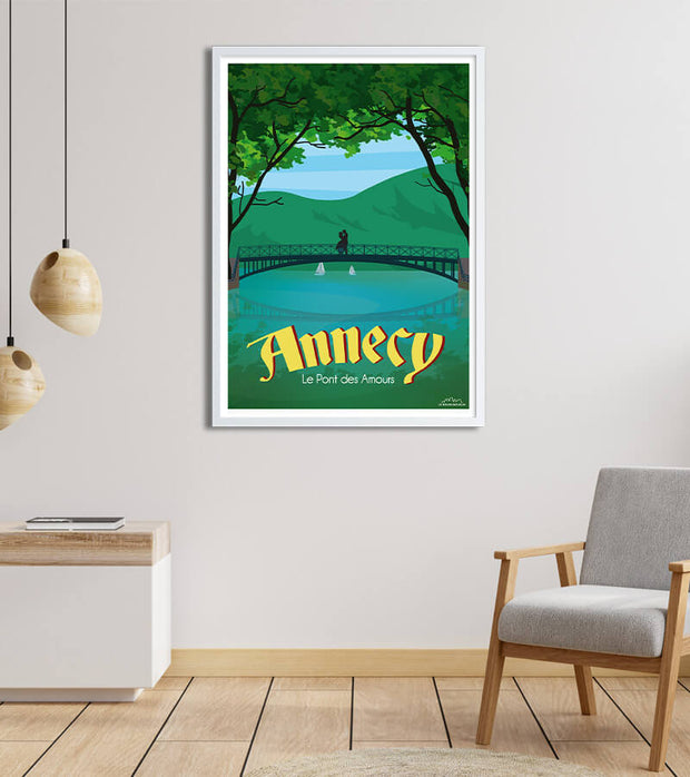 Poster annecy Vieille ville pont des amours 