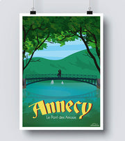 Affiche Annecy le pont des amours