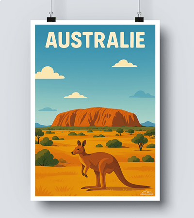 Affiche Australie - Kangourou