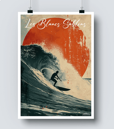 Affiche Surf Les Blancs Sablons