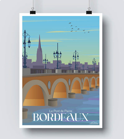 Affiche Bordeaux pont de pierre