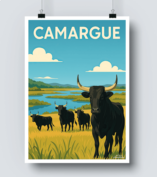 Affiche Taureaux de Camargue