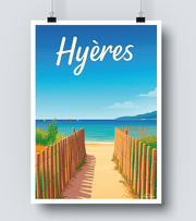Affiche plage d Hyères