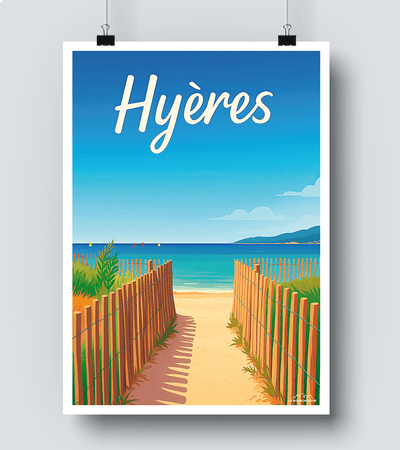 Affiche plage d Hyères