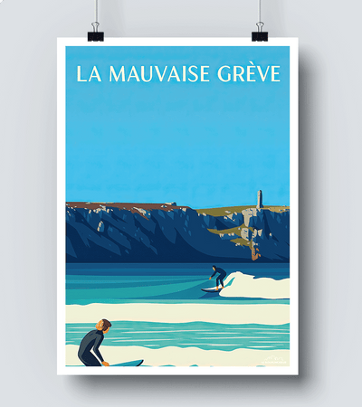 Affiche Surf La Mauvaise Grève