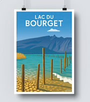 Affiche Aix-les-Bains - le Lac du Bourget