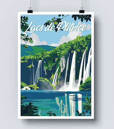 Affiche lac de Plitvice - Croatie