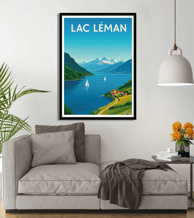 Affiche Le Lac Leman vintage