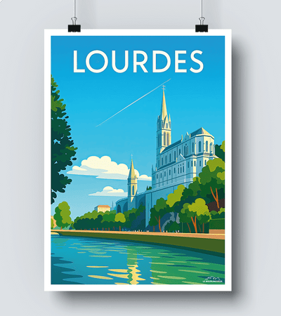 Affiche vintage Lourdes