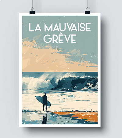 Affiche Surf La Mauvaise Grève