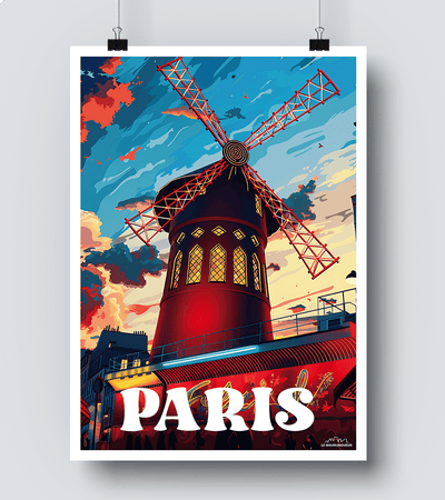 Affiche Paris Vintage  moulin rouge
