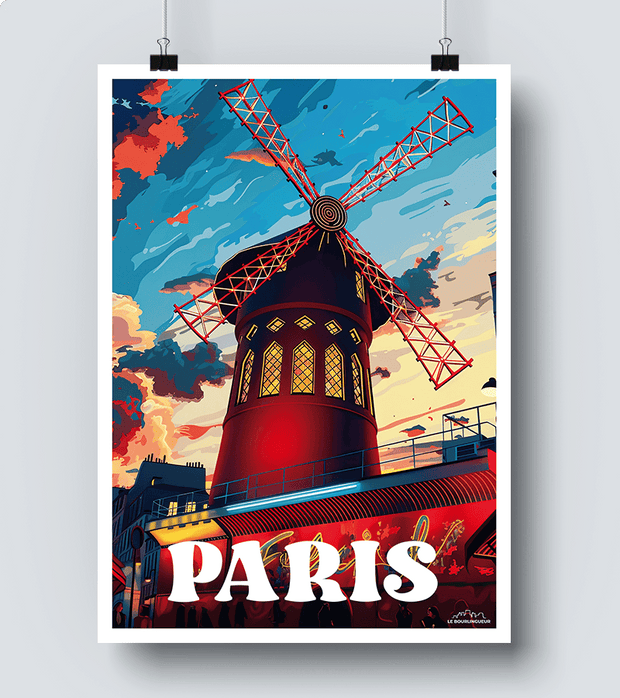 Affiche Paris Vintage  moulin rouge
