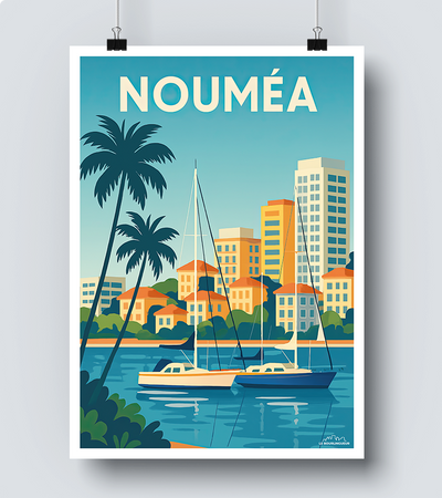 Affiche vintage Nouméa
