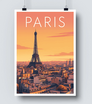Affiche Tour Eiffel Couché de soleil