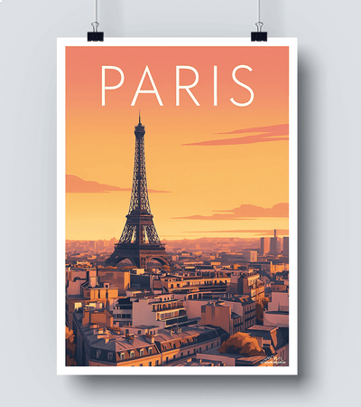 Affiche Tour Eiffel Couché de soleil