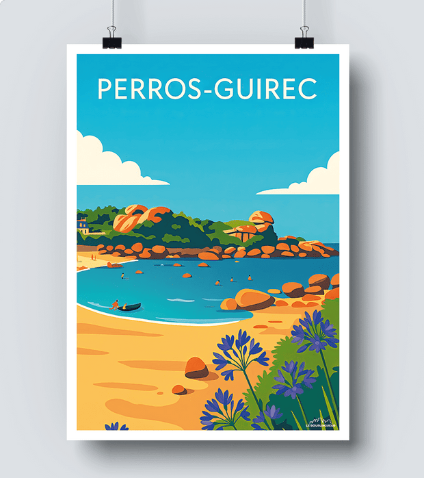 Affiche plage de Perros Guirec