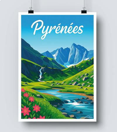 Affiche Montagnes Les Pyrénées