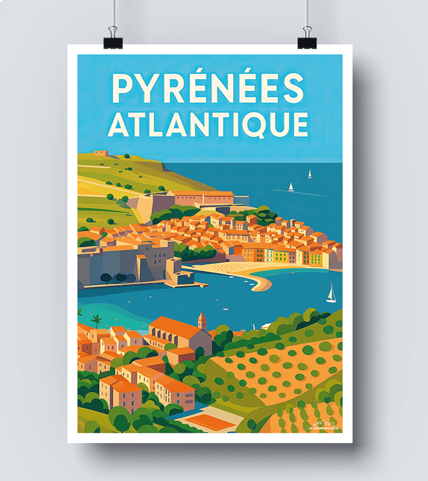 Affiche vintage Pyrénées Atlantiques