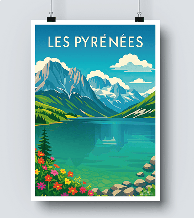 Affiche Vintage Les Pyrénées