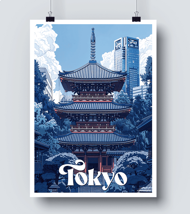 Affiche Temple Tokyo