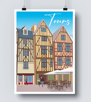 Affiche Tours ville colombage