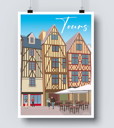 Affiche Tours ville colombage