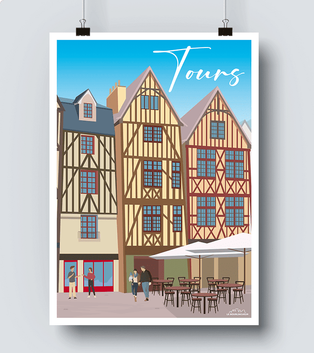 Affiche Tours ville colombage