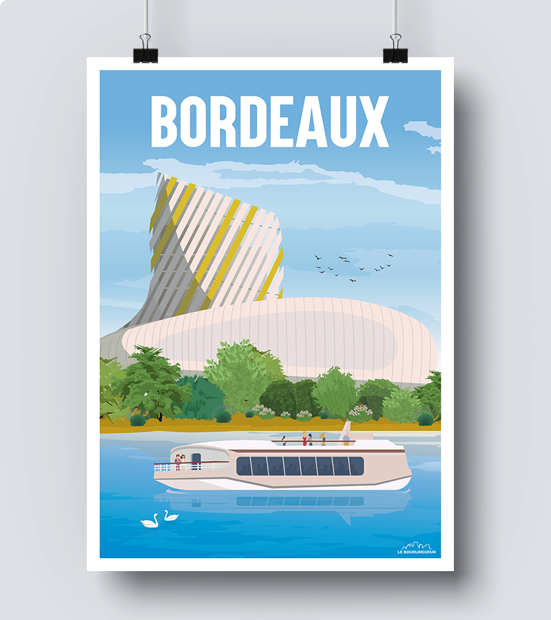 Affiche Vintage E. PARROT Vin De Bordeaux – Poster 40x60cm – PostersAndCo – Neuf