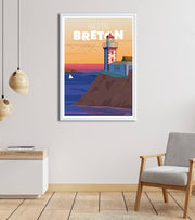 Affiche Bretagne vintage L'ile de Louet