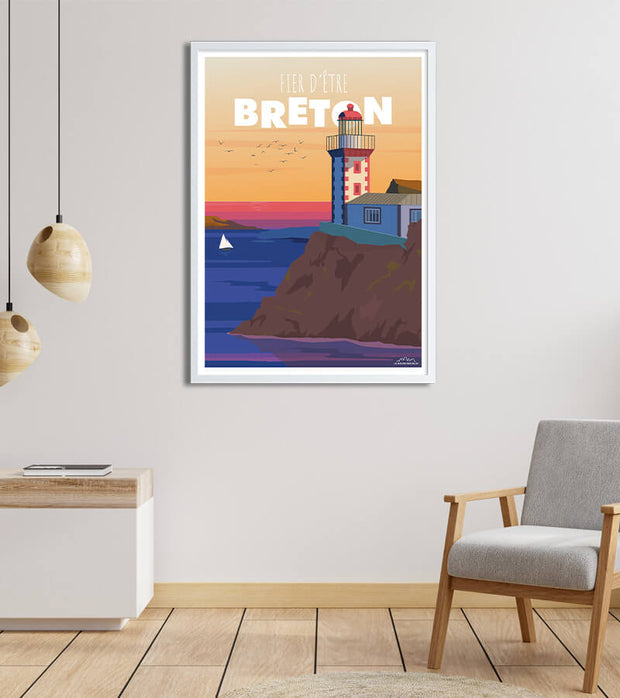 Affiche Bretagne vintage L'ile de Louet