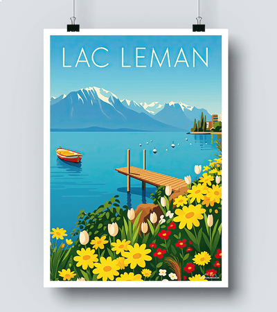 Affiche Le lac Léman