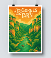 Affiche Rétro Les Gorges du Tarn
