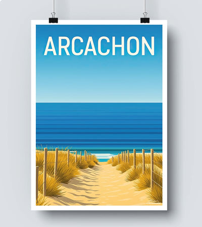 Affiche plage d Arcachon