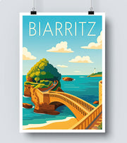 Affiche Biarritz - le rocher du Basta