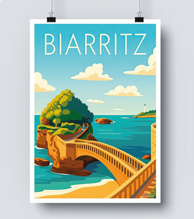 Affiche Biarritz - le rocher du Basta