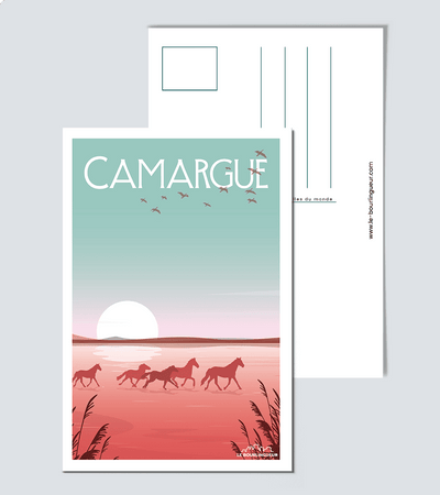 Carte Postale Chevaux de Camargue