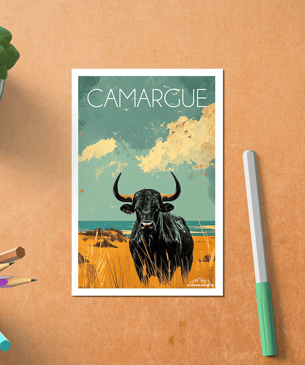 Carte Postale Taureaux de Camargue
