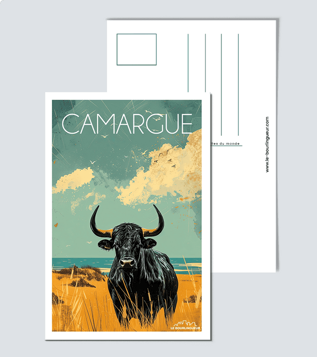 Carte Postale Taureaux de Camargue