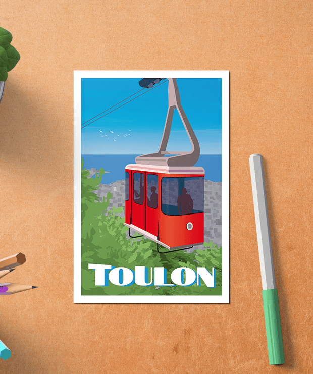 Carte postale Toulon Téléphérique