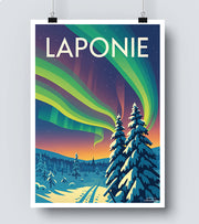 Affiche vintage Laponie