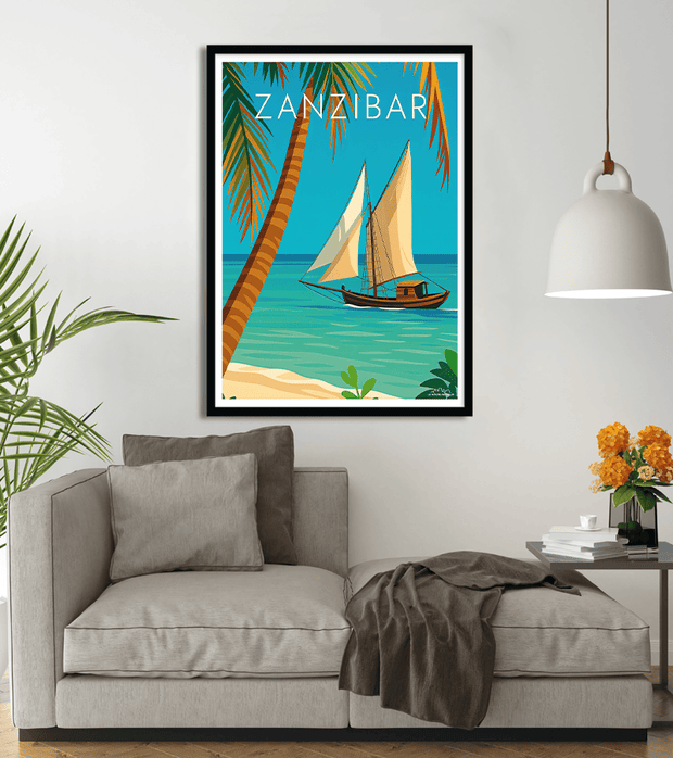 poster plage de Zanzibar